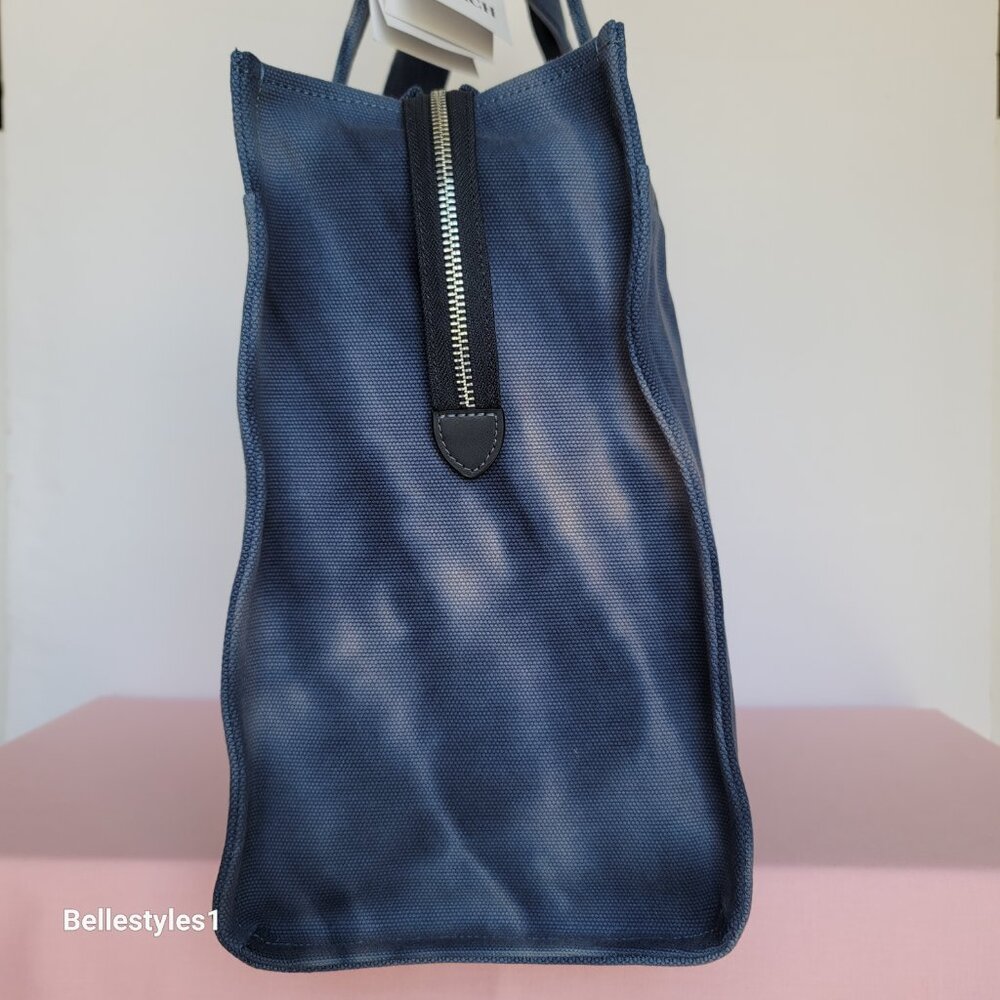 COACH Tie Dye Cargo 42 Canvas Large Tote -Midnight Navy color ⭐ - Picture 8 of 16